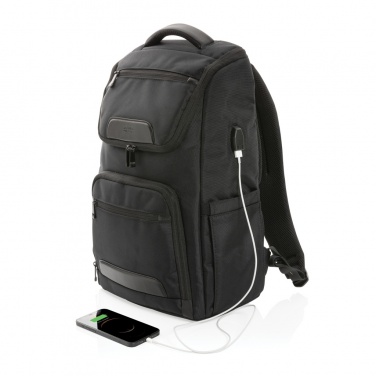 Logo trade promotional items image of: Swiss Peak AWARE™ RPET Voyager 15.6" laptop backpack