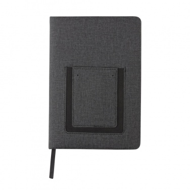 Logo trade promotional merchandise picture of: Deluxe A5 Notebook with phone pocket