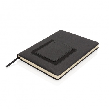 Logo trade promotional merchandise picture of: Deluxe A5 Notebook with phone pocket