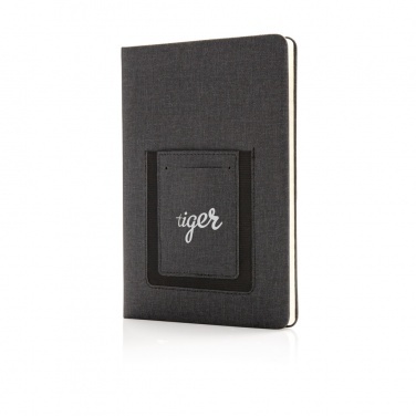 Logotrade promotional item image of: Deluxe A5 Notebook with phone pocket