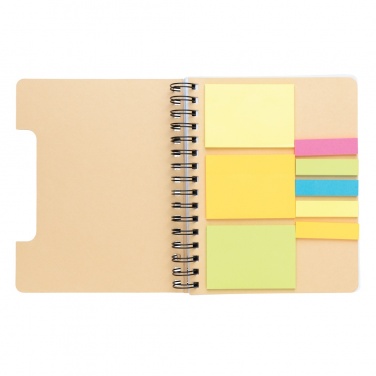 Logo trade corporate gifts picture of: A5 Kraft spiral notebook with sticky notes