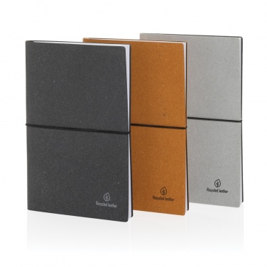 Logo trade promotional merchandise image of: A5 recycled leather notebook