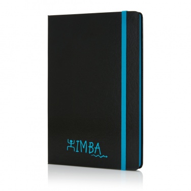 Logo trade promotional items picture of: Deluxe hardcover A5 notebook with coloured side