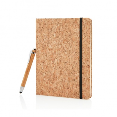 Logotrade promotional giveaway picture of: A5 notebook with bamboo pen including stylus