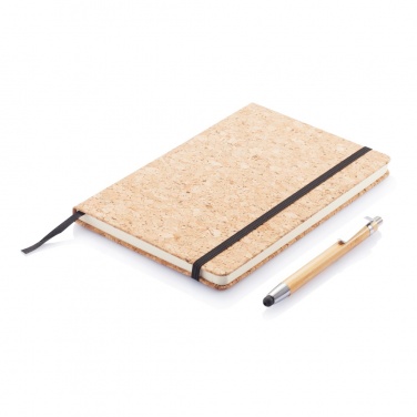 Logo trade promotional products picture of: A5 notebook with bamboo pen including stylus