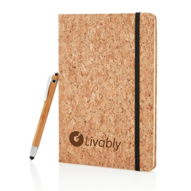 Logotrade corporate gift picture of: A5 notebook with bamboo pen including stylus
