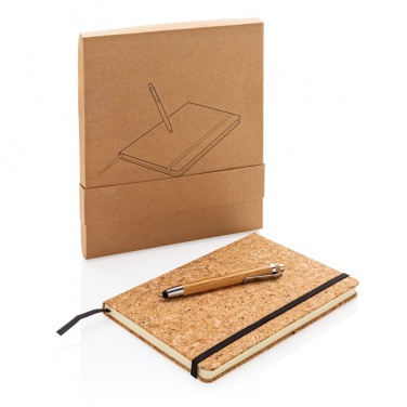Logotrade business gift image of: A5 notebook with bamboo pen including stylus