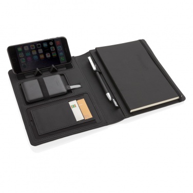 Logo trade promotional merchandise photo of: Air 5W wireless charging notebook with 5000mAh powerbank