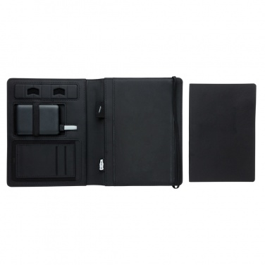 Logo trade promotional merchandise photo of: Air 5W wireless charging notebook with 5000mAh powerbank