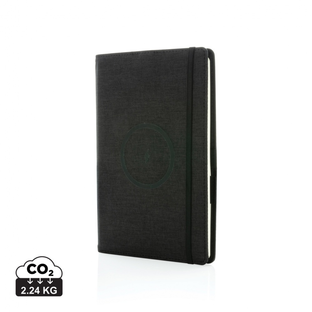 Logo trade promotional giveaway photo of: Air 5W wireless charging refillable journal cover A5