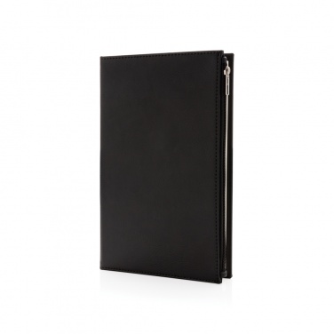 Logo trade promotional products picture of: Swiss Peak A5 PU notebook with zipper pocket