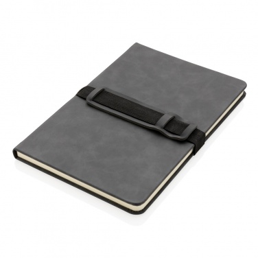 Logotrade advertising product picture of: Deluxe hardcover PU notebook A5 with phone and pen holder