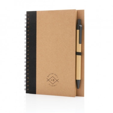 Logotrade promotional merchandise picture of: Kraft spiral notebook with pen