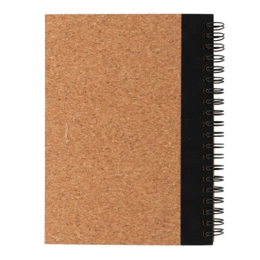 Logo trade promotional merchandise image of: Cork spiral notebook with pen
