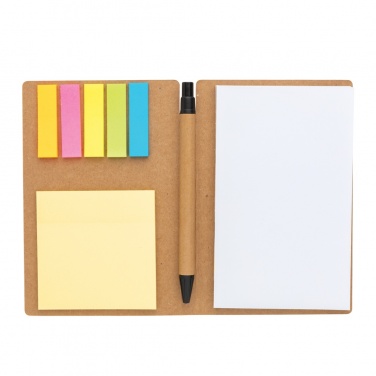 Logo trade promotional giveaways picture of: Kraft sticky notes A6 booklet with pen