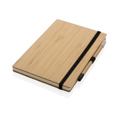 Logo trade business gifts image of: Bamboo notebook and infinity pencil set
