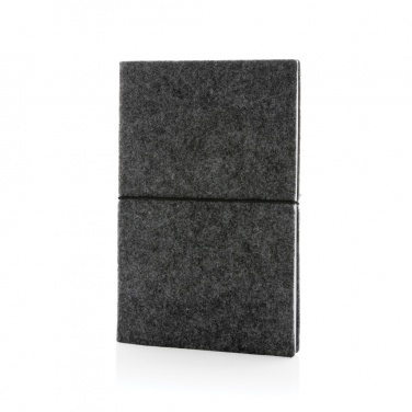 Logo trade corporate gift photo of: GRS certified recycled felt A5 softcover notebook