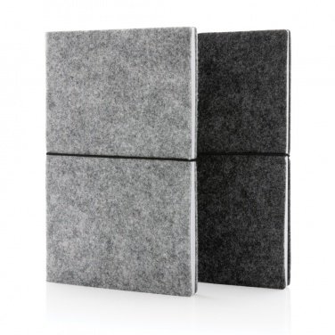 Logo trade corporate gifts picture of: GRS certified recycled felt A5 softcover notebook
