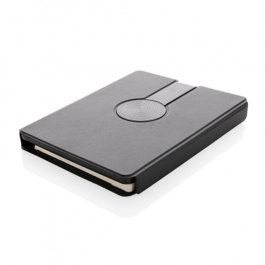 Logo trade promotional products image of: Swiss Peak RCS rePU notebook with 2-in-1 wireless charger