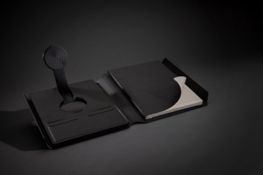Logo trade promotional items picture of: Swiss Peak RCS rePU notebook with 2-in-1 wireless charger