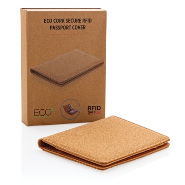 Logo trade corporate gifts picture of: Cork secure RFID passport cover