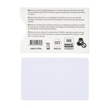 Logo trade promotional merchandise picture of: Anti-skimming RFID shield card with active jamming chip
