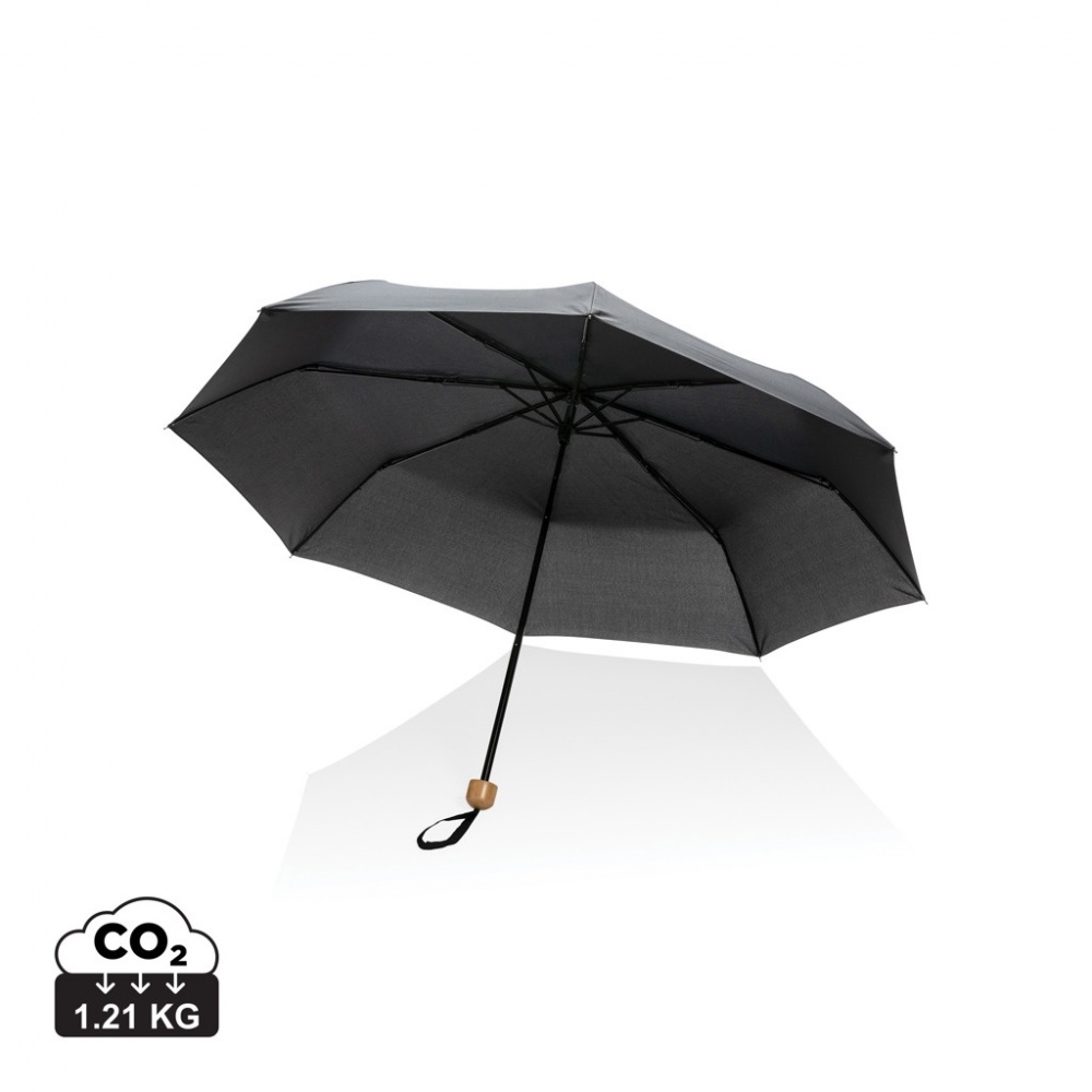 Logotrade promotional product image of: 20.5" Impact AWARE™ RPET 190T Pongee bamboo mini umbrella