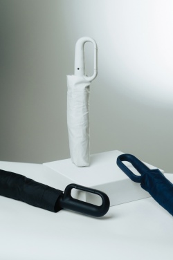 Logo trade advertising products image of: Yara 21" AWARE™ RPET solid colour umbrella with carabiner