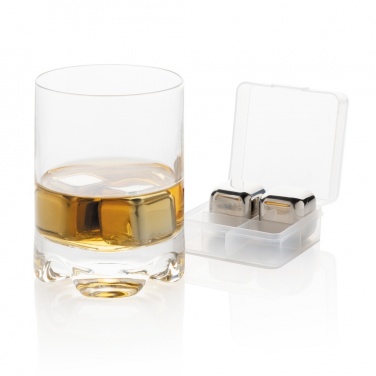 Logo trade promotional merchandise picture of: Re-usable stainless steel ice cubes 4pc