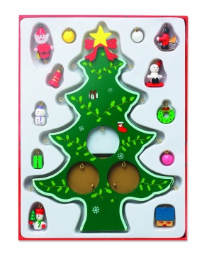 Logo trade promotional merchandise picture of: Wooden xmas tree decoration