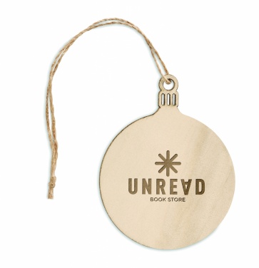 Logo trade promotional products picture of: Wooden Tree bauble hanger