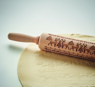 Logo trade advertising products image of: Christmas pastry wooden rolling