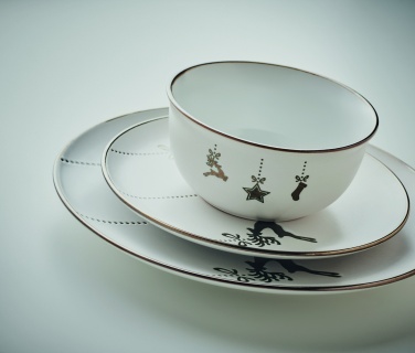 Logo trade promotional gift photo of: 4 piece ceramic place setting