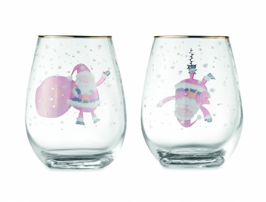 Logo trade promotional merchandise picture of: Set of 2 Christmas glasses