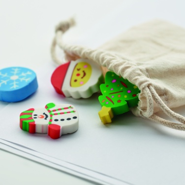 Logotrade promotional gift picture of: Set of 4 Christmas erasers