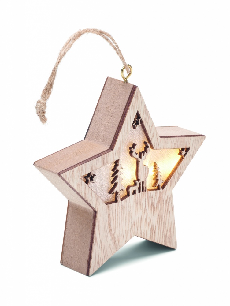 Logo trade promotional gift photo of: MDF star with light