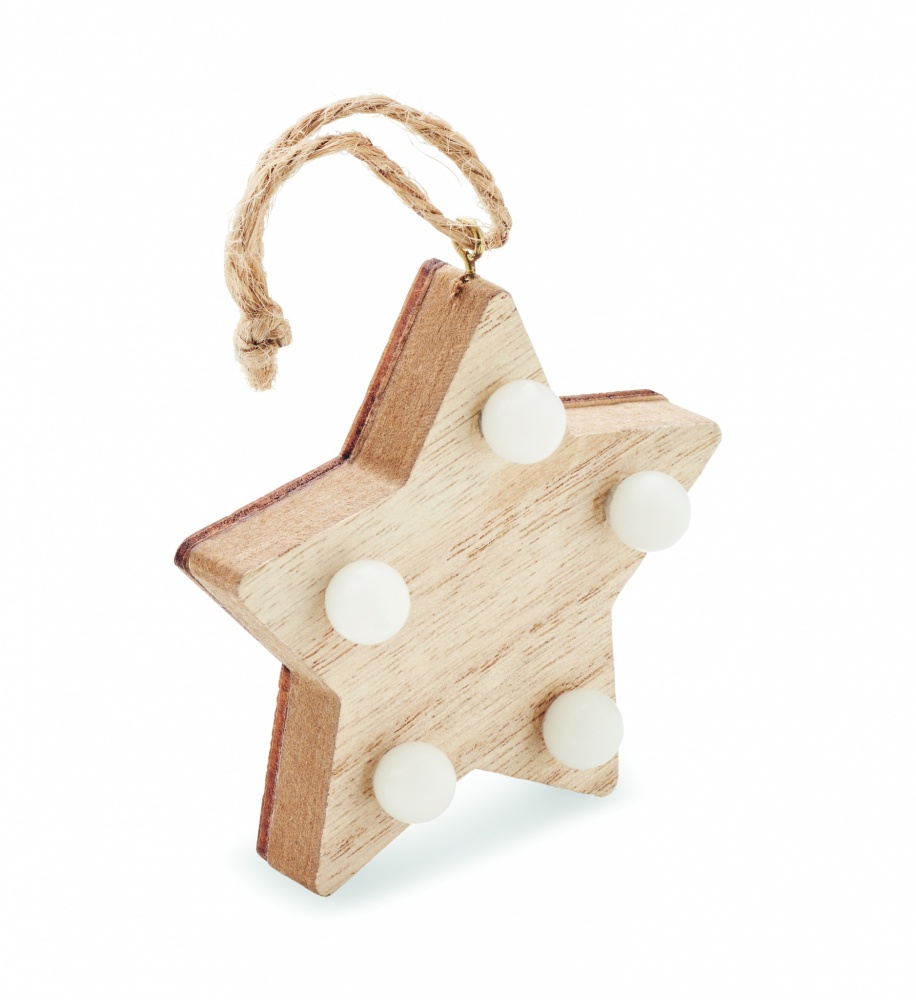 Logotrade promotional giveaway image of: Wooden weed star with lights