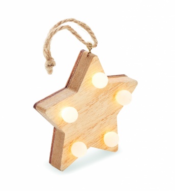 Logo trade promotional giveaways picture of: Wooden weed star with lights