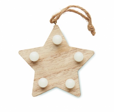 Logo trade promotional merchandise photo of: Wooden weed star with lights