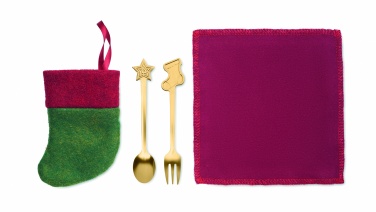 Logo trade promotional giveaways picture of: Christmas dessert cutlery set