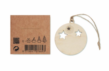 Logo trade business gift photo of: Wooden bauble shape hanger
