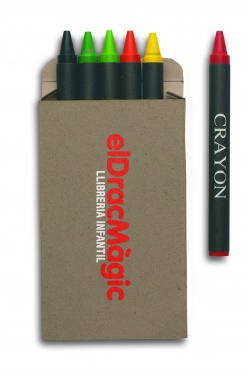 Logo trade promotional merchandise image of: Carton of 6 wax crayons