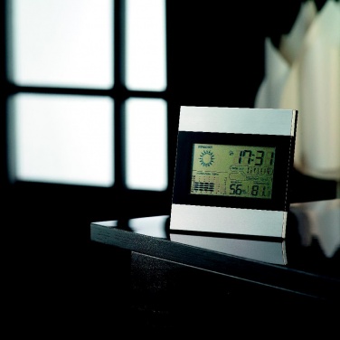 Logo trade promotional gift photo of: Weather station and clock