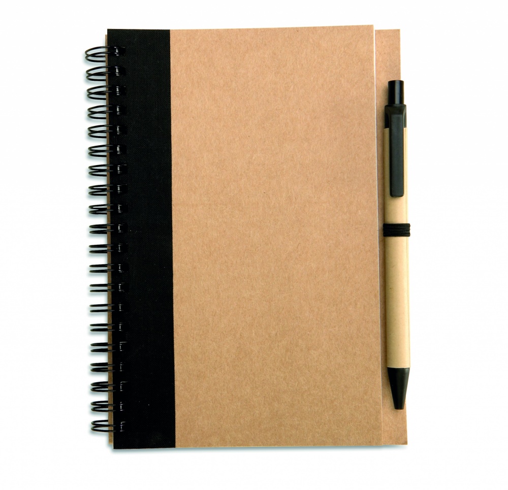 Logo trade promotional products image of: B6 recycled notebook with pen