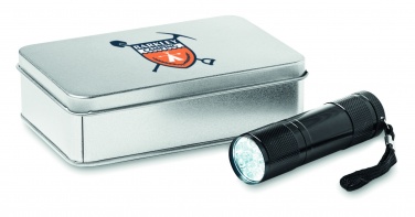 Logotrade advertising products photo of: LED torch in tin box
