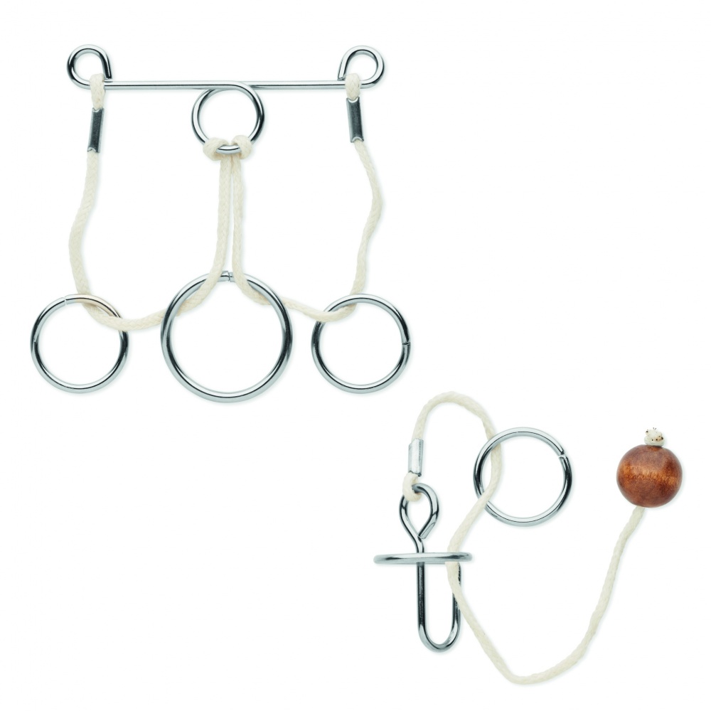 Logo trade promotional items picture of: Set of 2 metal brain teasers