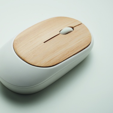 Logo trade promotional items image of: Wireless mouse in bamboo