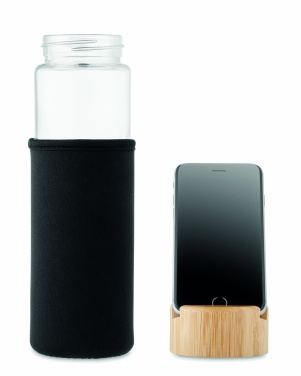 Logo trade promotional merchandise image of: Glass bottle bamboo lid 600ml