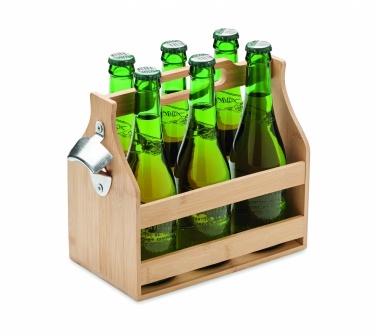 Logo trade advertising products picture of: 6 beer crate in bamboo