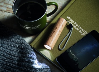 Logo trade promotional item photo of: Beech wood rechargeable torch